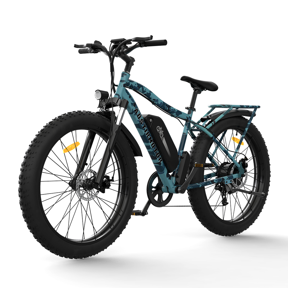 S07-F 26" 750W Electric Bike Fat Tire P7 48V 13AH Removable Lithium Battery for Adults with Detachable Rear Rack Fender New Model