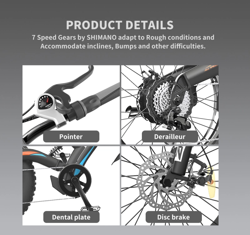 Electric Bicycle 500W Motor 20" Fat Tire With 48V/15Ah Li-Battery S18-MINI New style