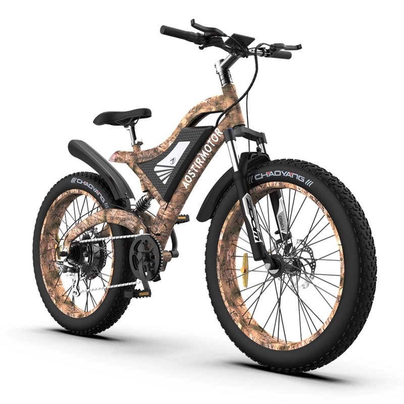 S18-1500W 26" 1500W Electric Bike Fat Tire 48V 15AH Removable Lithium Battery Mountain Bicycle Shimanos Bicycle Full Suspension MTB Bikes for Adults