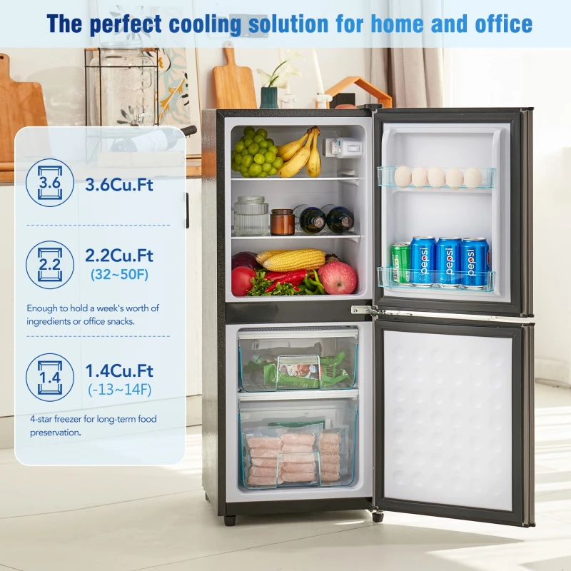 Xspracer 3.6cu ft Counterdepth Freestanding Dual Zone Mini Fridge