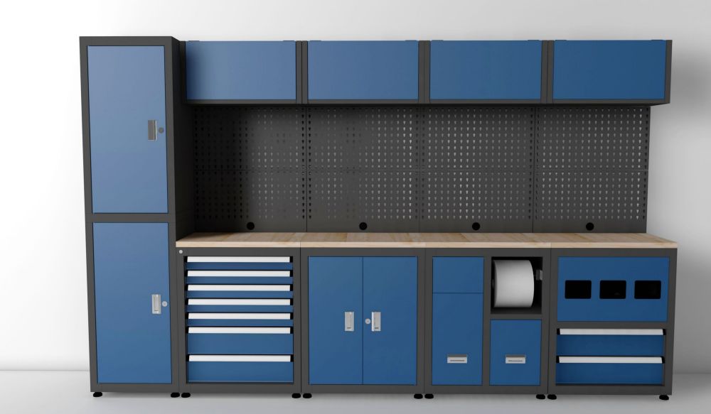 Heavy Duty Ready-to-assemble Steel Tool Cabinet Garage Storage System - Blue