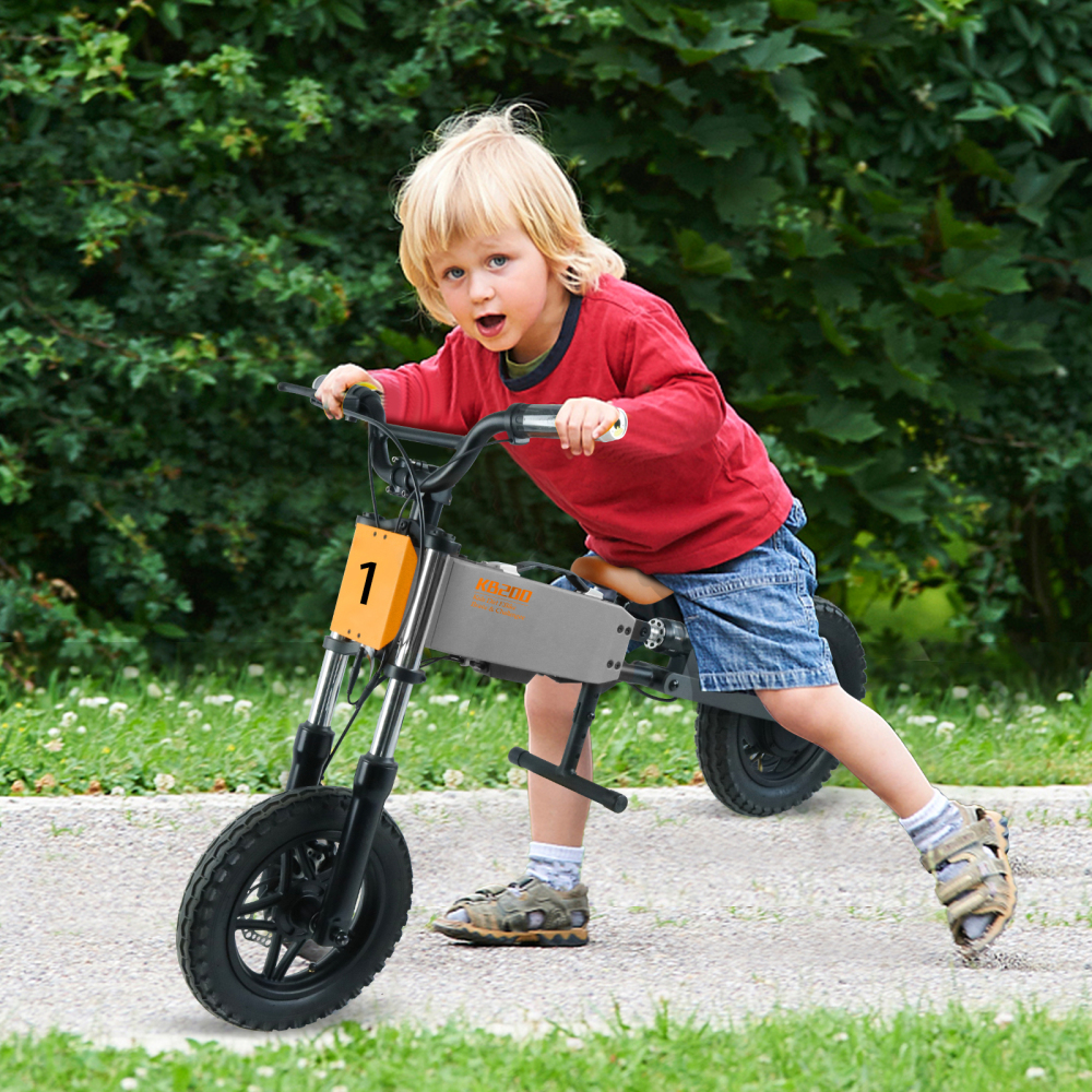 Xspracer 12-in Children Outdoor Off-road E-bike | 3 Speed Modes | Dual Shock Absorption | Full Suspension | Gray