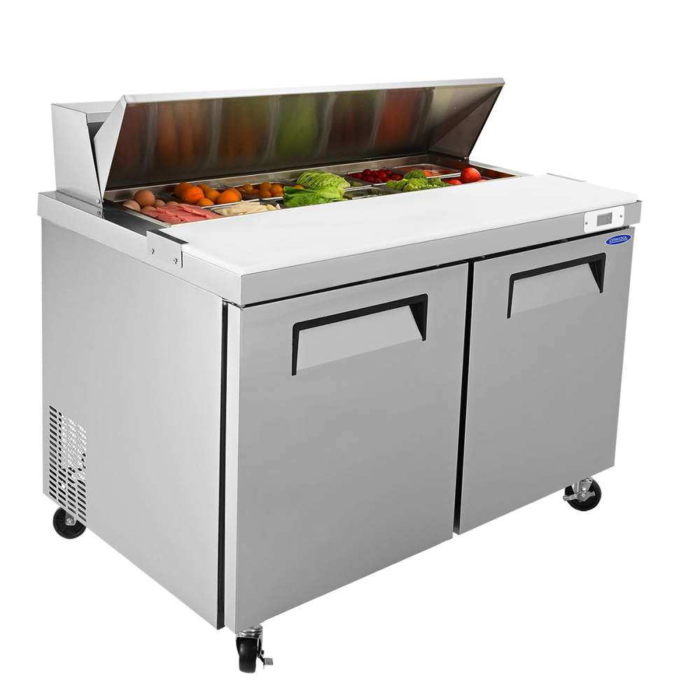 Xspracer 13.8-cu ft 2-Door Refrigerated Sandwich Prep Table (Stainless Steel)