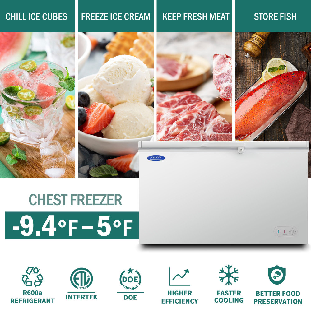 Xspracer 12.7-cu ft Solid Top Commercial Deep Chest Freezers with Lockable Stay-Open Lid