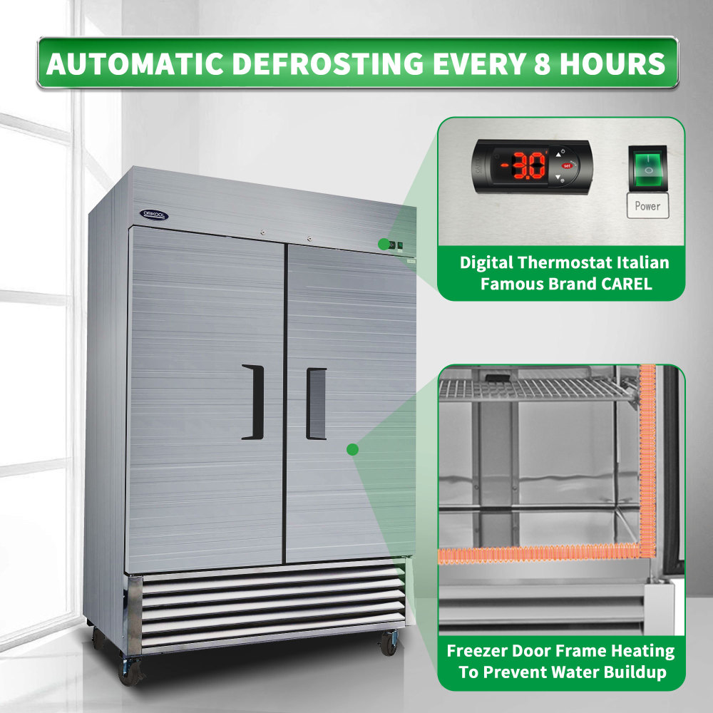 Xspracer 46-cu ft 2-Door Reach-In Commercial Freezer (Stainless Steel)
