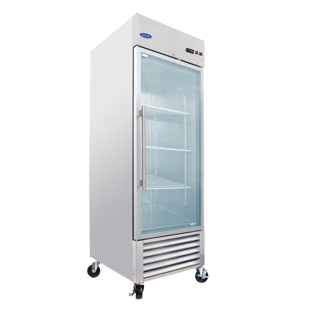 Xspracer 21-cu ft Swing Glass Door Reach-in Merchandiser Refrigerator with LED Lighting (Stainless Steel)