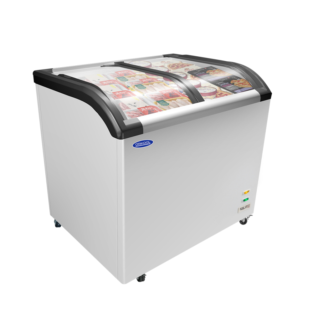 Xspracer 9.7-Cu.ft Sliding Glass Lid Commercial Mobile Chest Display Freezer with LED Lighting