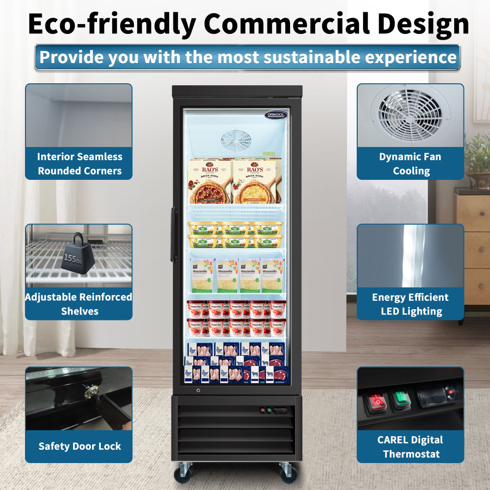 Xspracer 19.2-Cu.ft Swing Door Commercial Reach-In Display Freezers