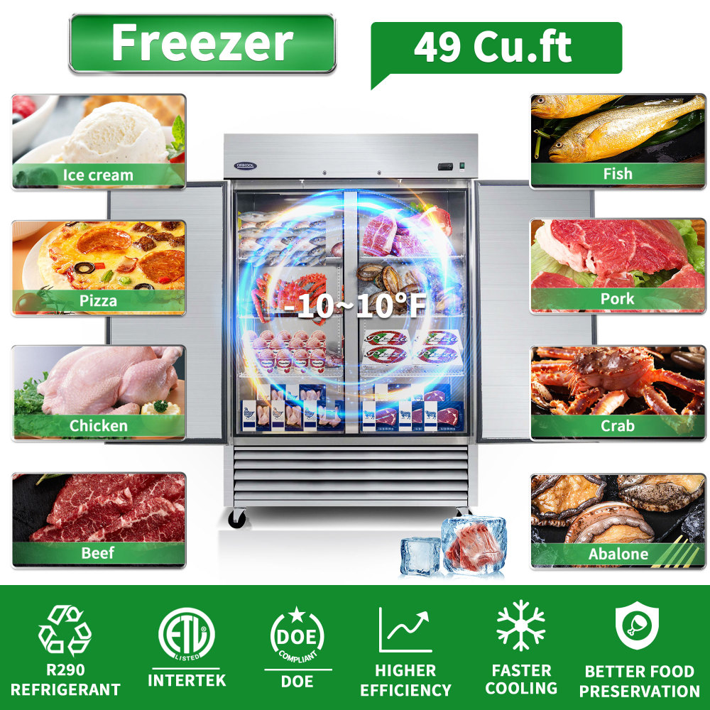 Xspracer 46-cu ft 2-Door Reach-In Commercial Freezer (Stainless Steel)