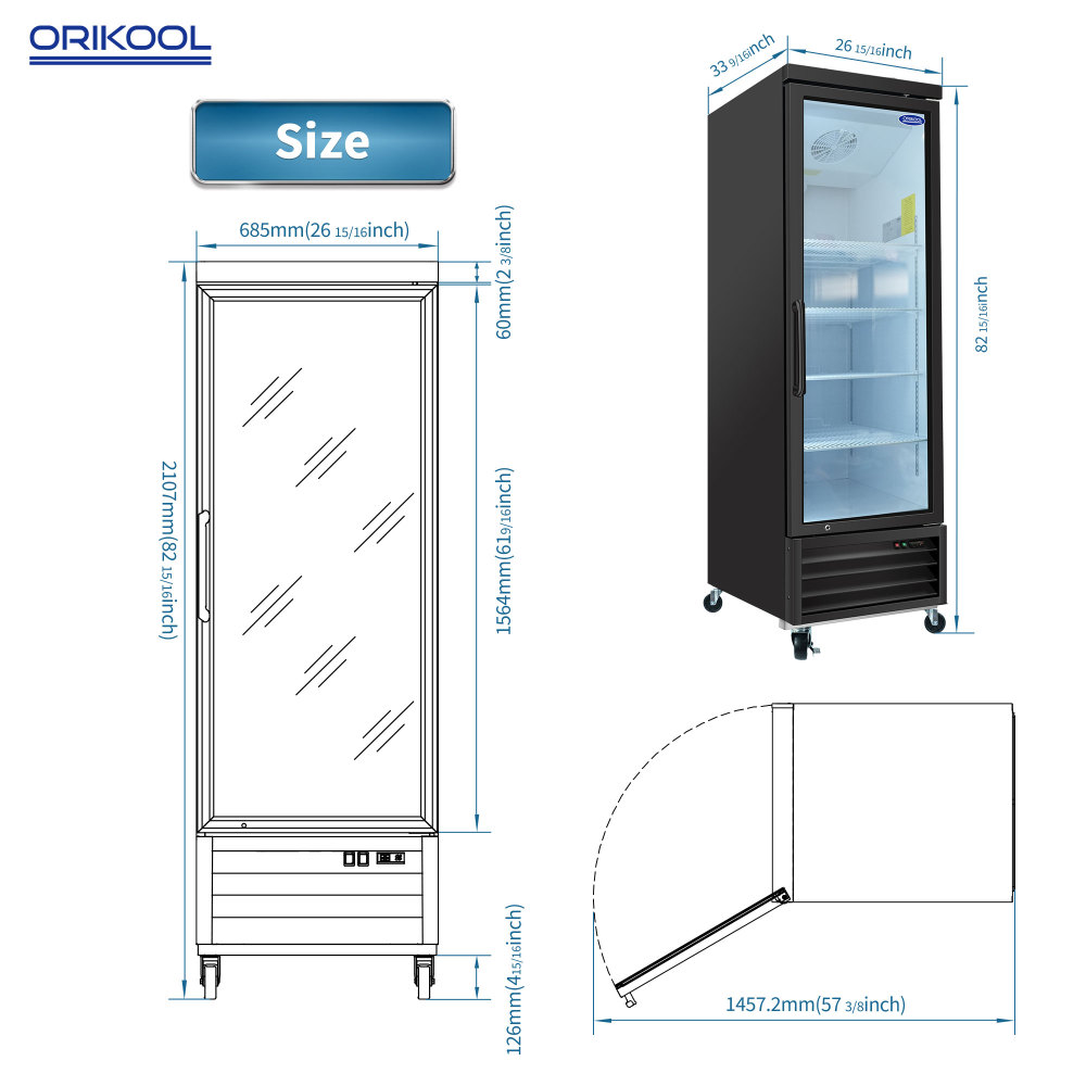 Xspracer 19.2-Cu.ft Swing Door Commercial Reach-In Display Freezers