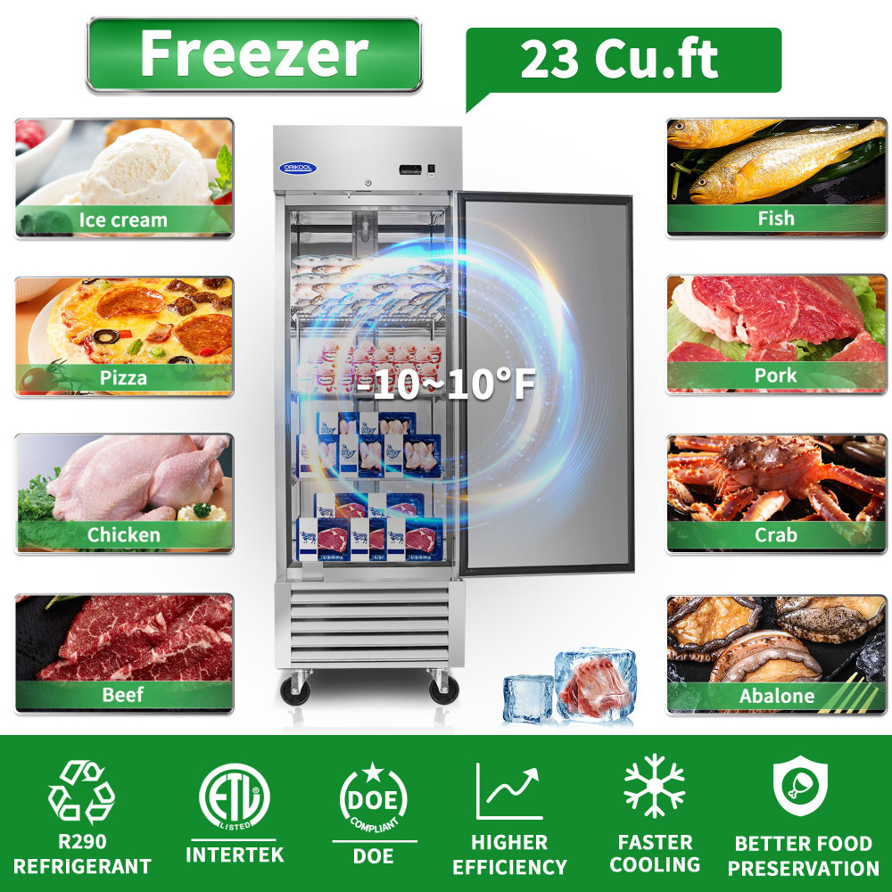 Xspracer 21-cu ft 1-Door Reach-in Commercial Freezer (Stainless Steel)