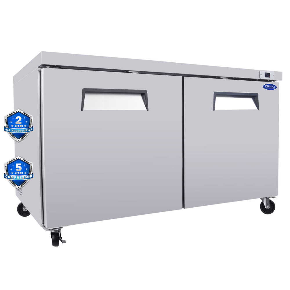 Xspracer 14.1-cu ft 2-Door Undercounter Work Top Commercial Freezer