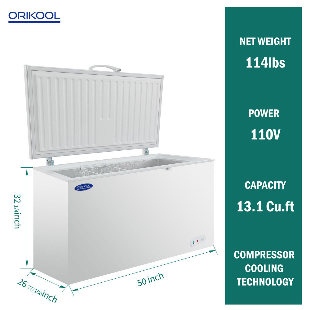 Xspracer 12.7-cu ft Solid Top Commercial Deep Chest Freezers with Lockable Stay-Open Lid
