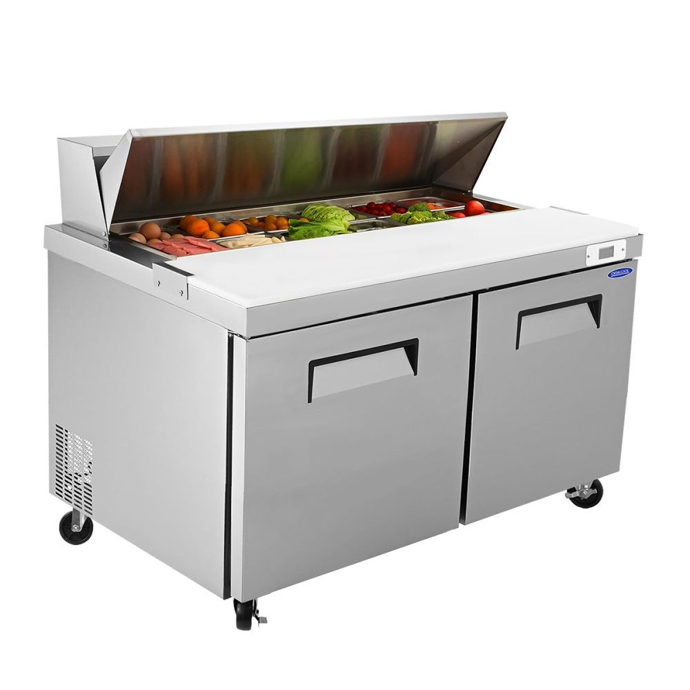 Xspracer 17.8-cu ft 2-Door Refrigerated Sandwich Prep Table (Stainless Steel)