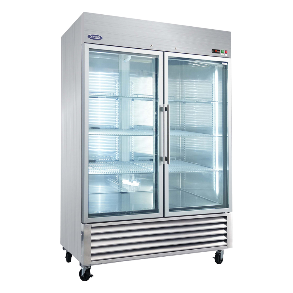 Xspracer 46-cu ft Swing Glass Door Reach-in Merchandiser Refrigerator with LED Lighting (Stainless Steel)