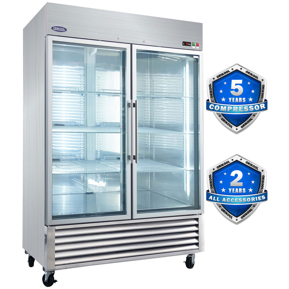 Xspracer 46-cu ft Swing Glass Door Reach-in Merchandiser Refrigerator with LED Lighting (Stainless Steel)