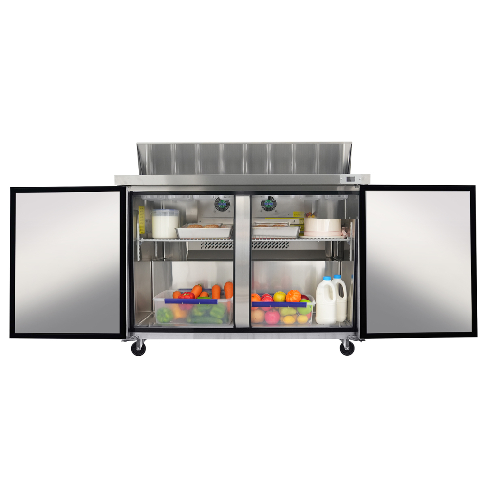 Xspracer 13.8-cu ft 2-Door Refrigerated Sandwich Prep Table (Stainless Steel)