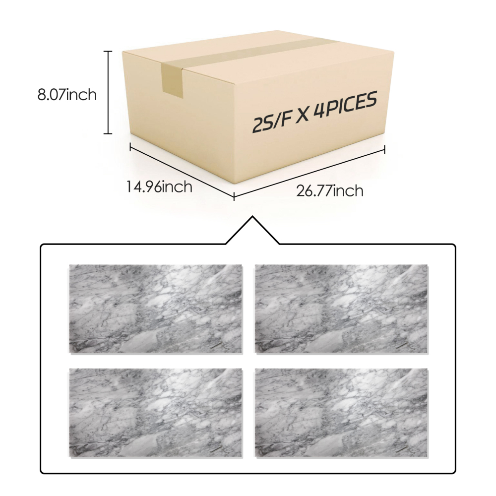Xspracer Carrara Gray 12-in x 24-in Polished Natural Stone Marble Look Floor and Wall Tile (8-sq. ft/ Carton)