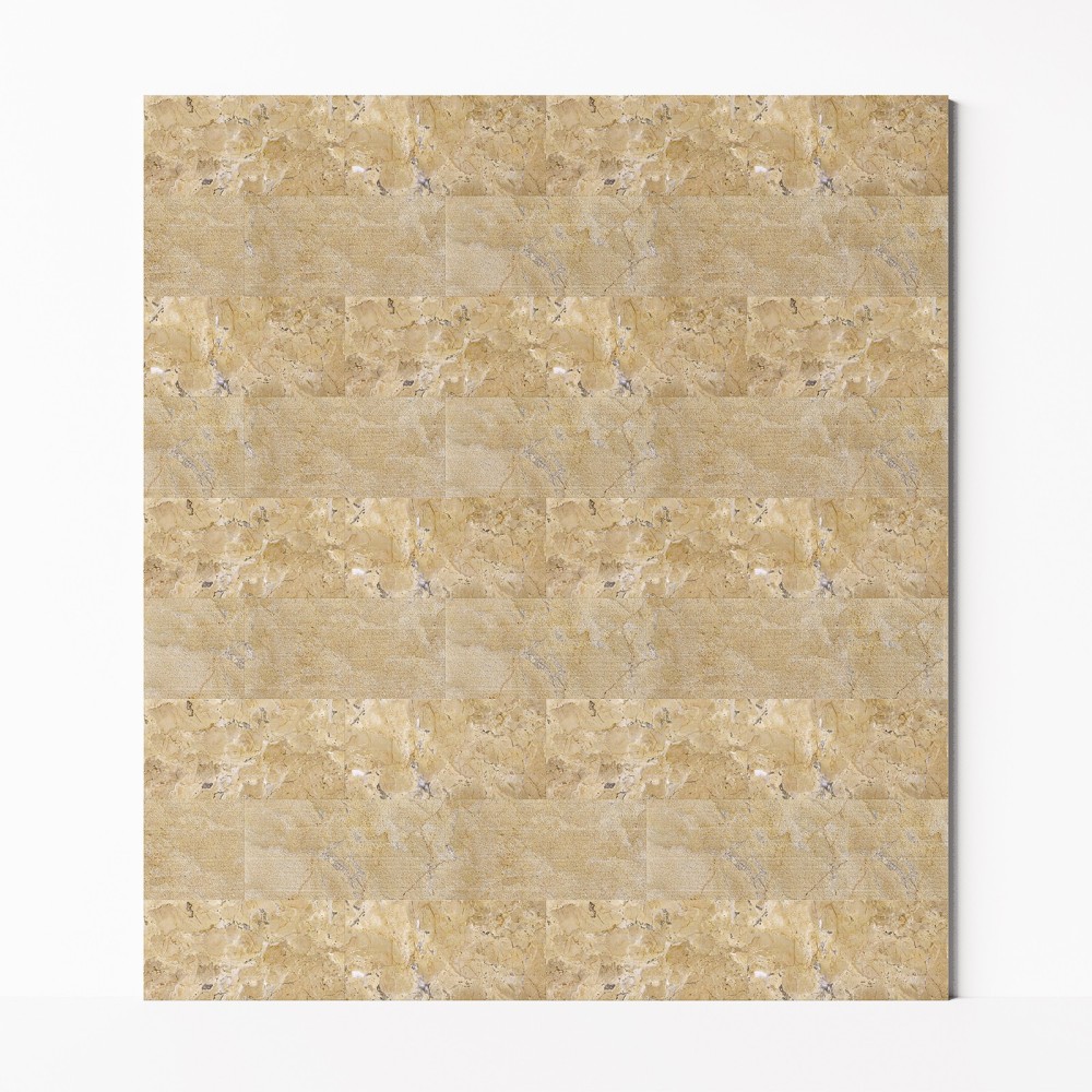 Xspracer Beige Yellow Gold Textured 12-in x 24-in Multi-finish Natural Stone Marble Look Glue Down Wall Tile (8-sq. ft/ Carton)