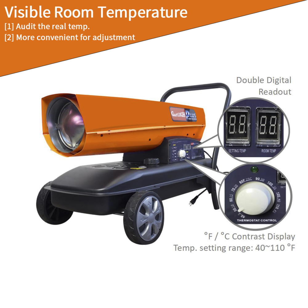 Xspracer 125000BTU Forced Air Kerosene Diesel Construction Portable Heater