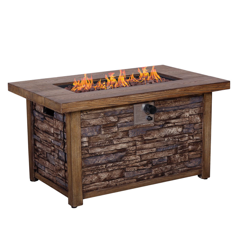 Xspracer 44-in W 50000-BTU Gas Fire Pit Table