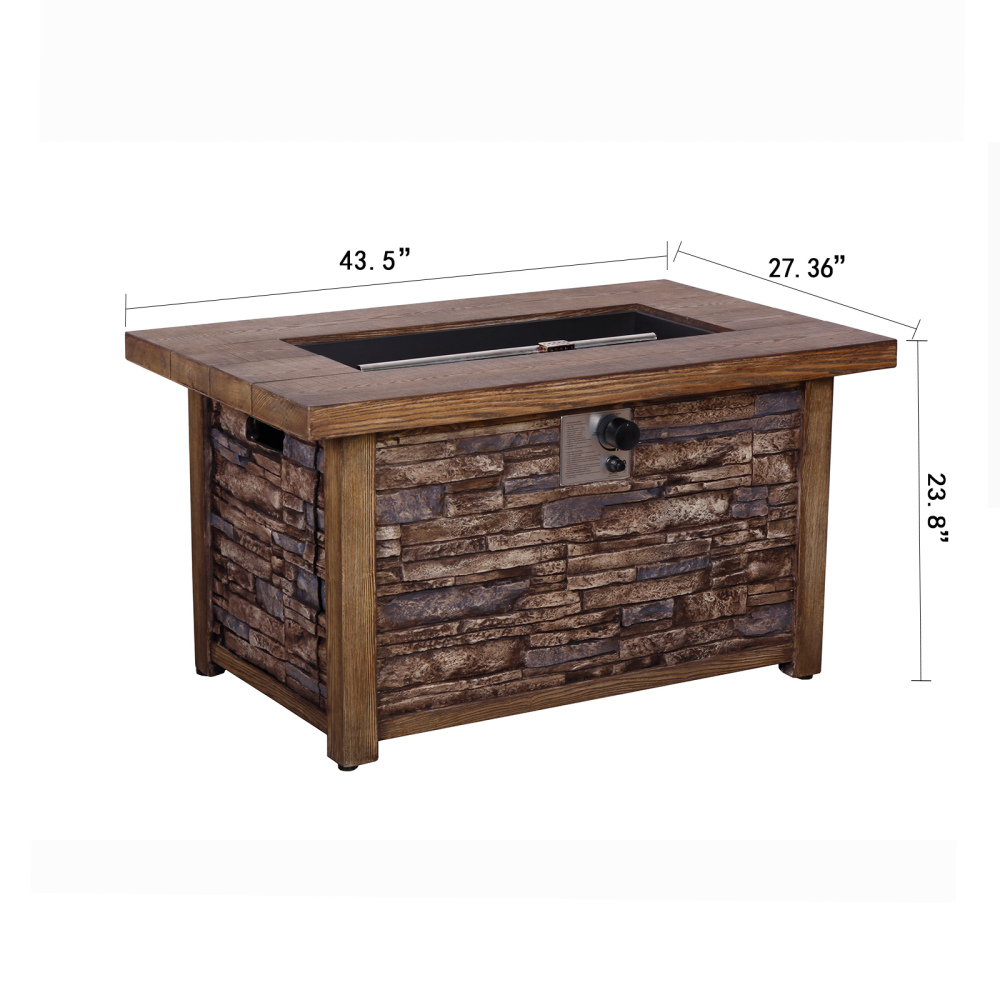 Xspracer 44-in W 50000-BTU Gas Fire Pit Table