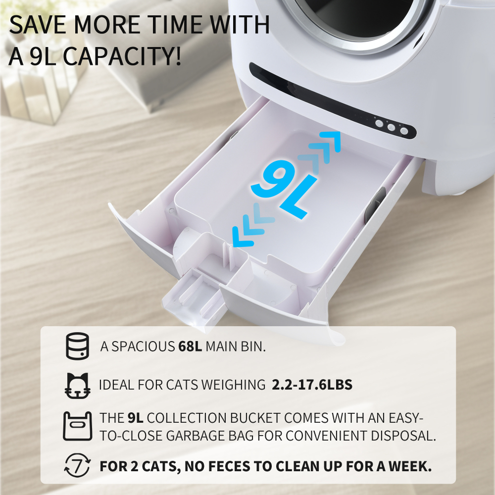 Xspracer White Abs Self-cleaning Automatic Litter Box
