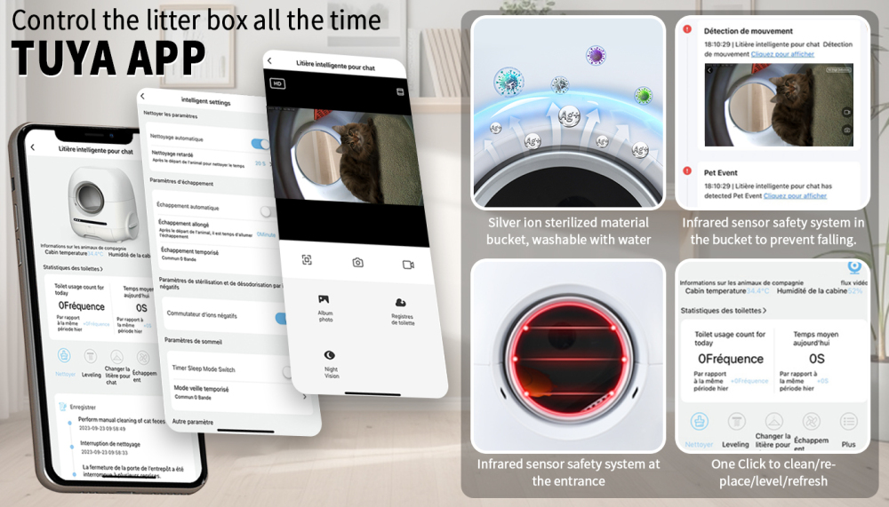 Xspracer White Abs Self-cleaning Automatic Litter Box