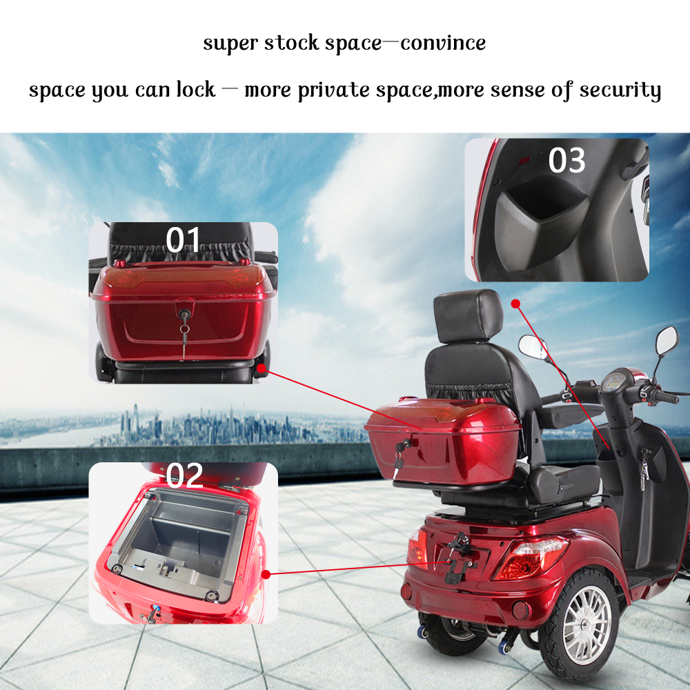 Xspracer AFDROOF-Red 4 Wheels Heavy Duty Mobility Scooter