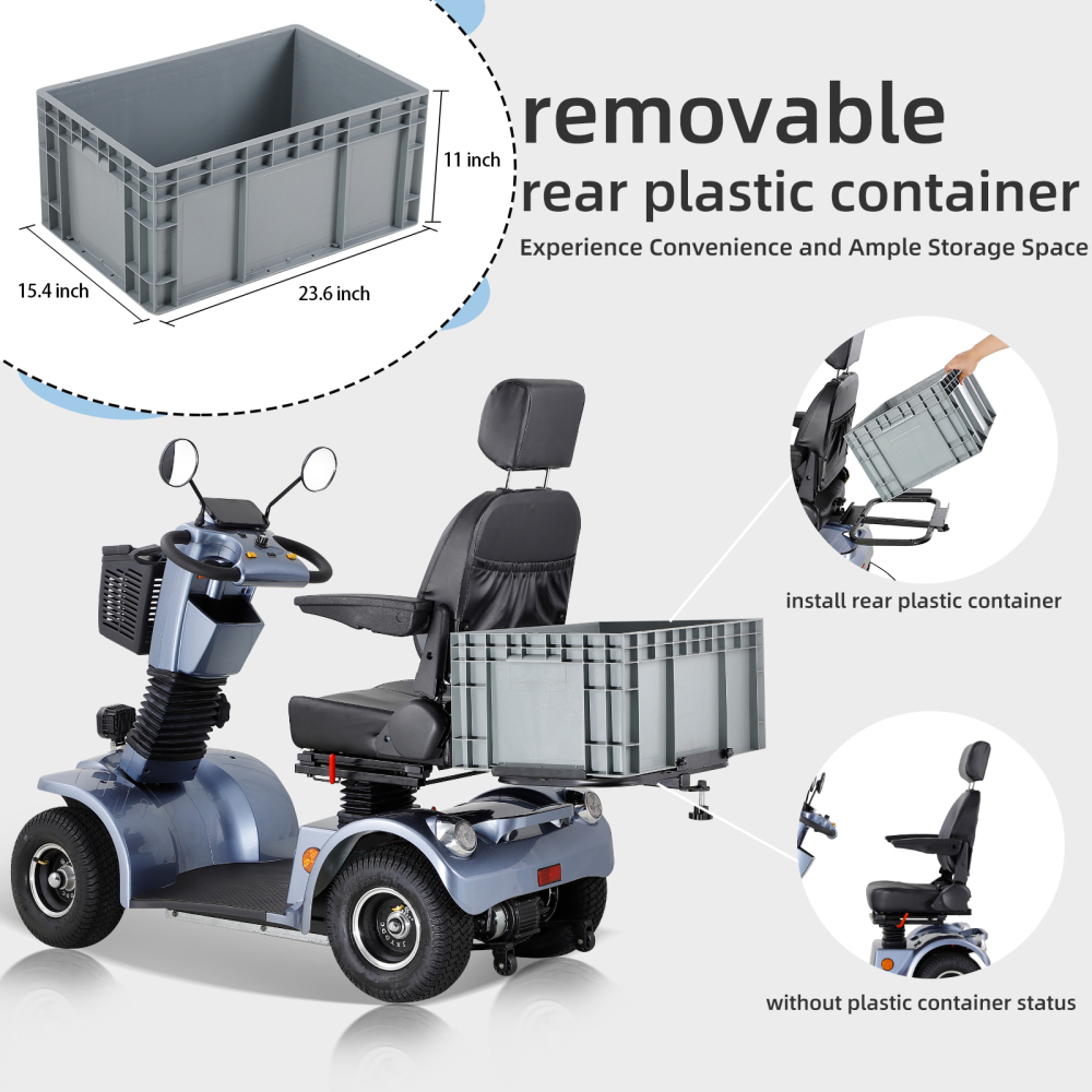 Xspracer BSHC-Gray 4 Wheels Heavy Duty Mobility Scooter