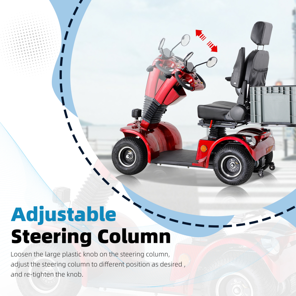 Xspracer BSHC-Red 4 Wheels Heavy Duty Mobility Scooter