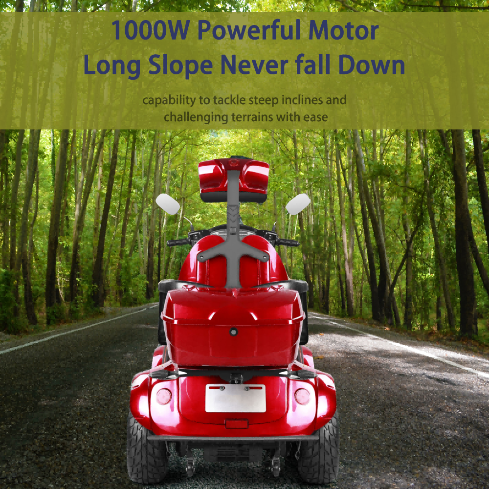 Xspracer DJD-Red 4 Wheels Heavy Duty Mobility Scooter