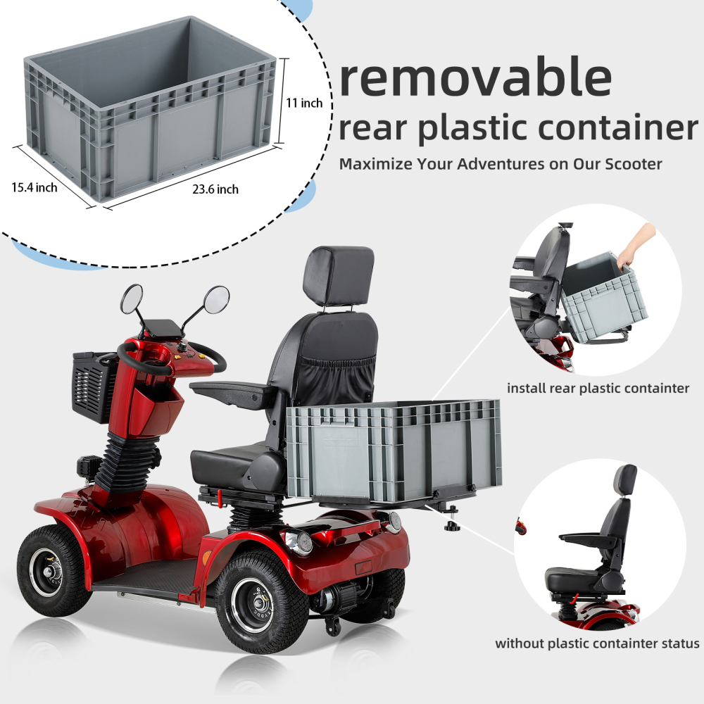Xspracer BSHC-Red 4 Wheels Heavy Duty Mobility Scooter