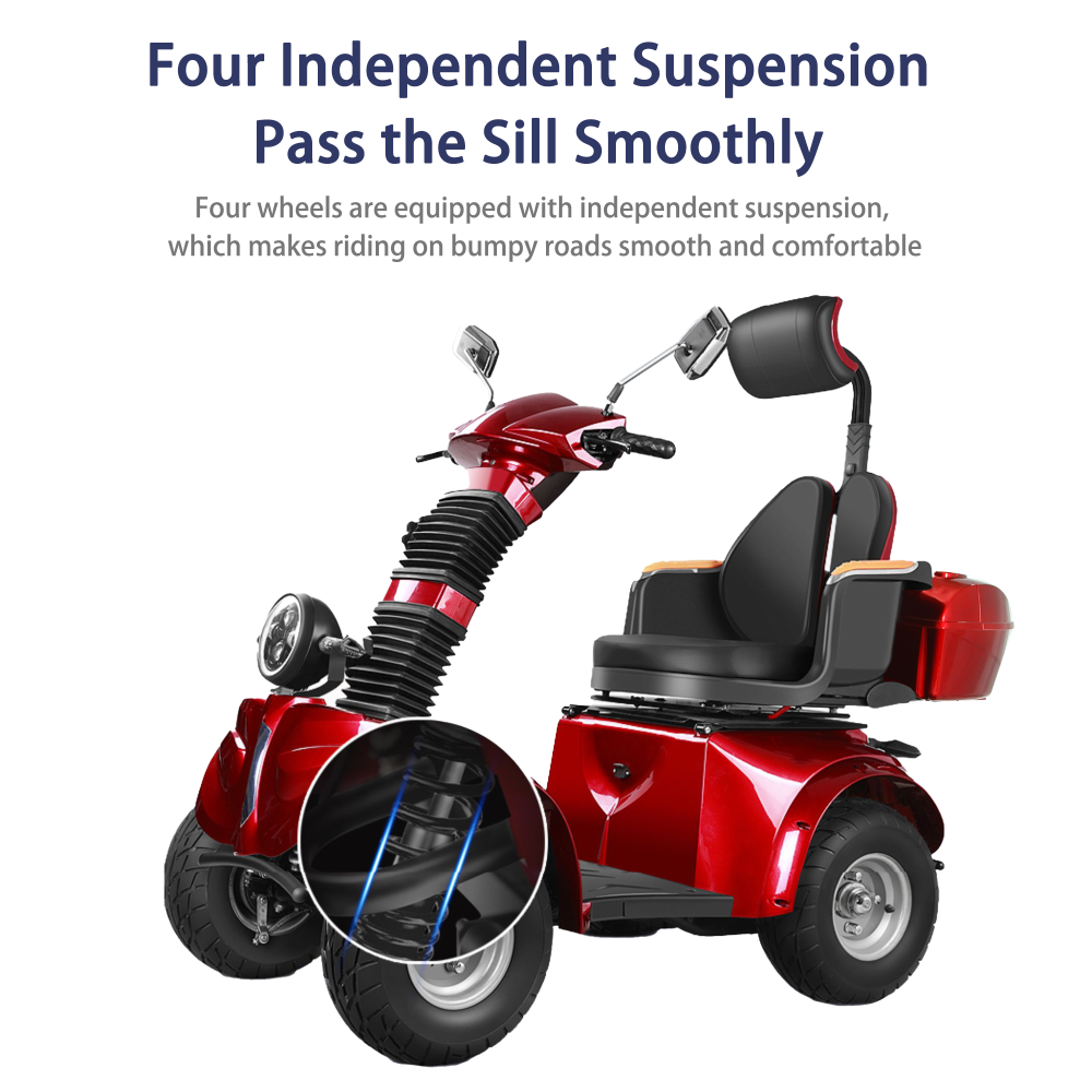 Xspracer DJD-Red 4 Wheels Heavy Duty Mobility Scooter