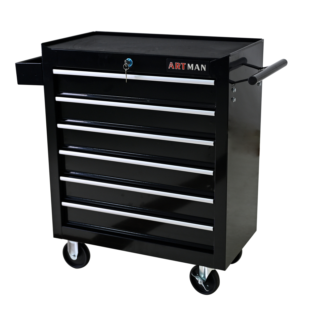 6 Drawers Multi-functional Tool Cart with Wheels and Lock