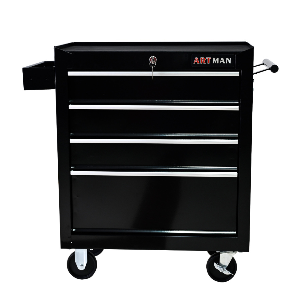 4 Drawers Multi-functional Tool Cart with Wheels and Lock