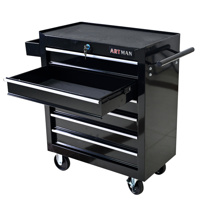 6 Drawers Multi-functional Tool Cart with Wheels and Lock