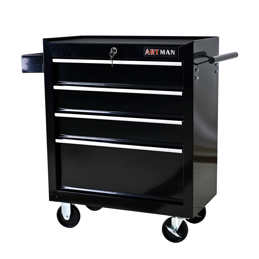 4 Drawers Multi-functional Tool Cart with Wheels and Lock