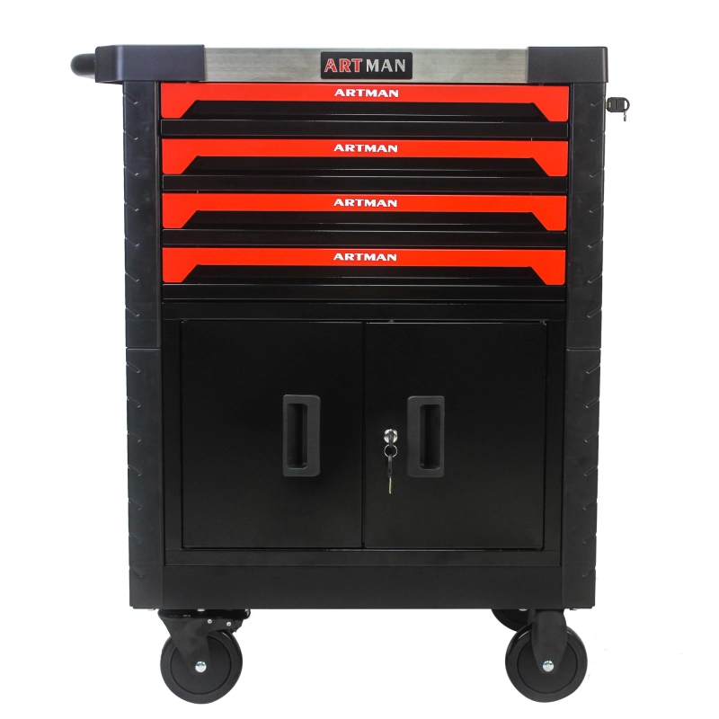 4 Drawers Removable Tool Cart with Lock