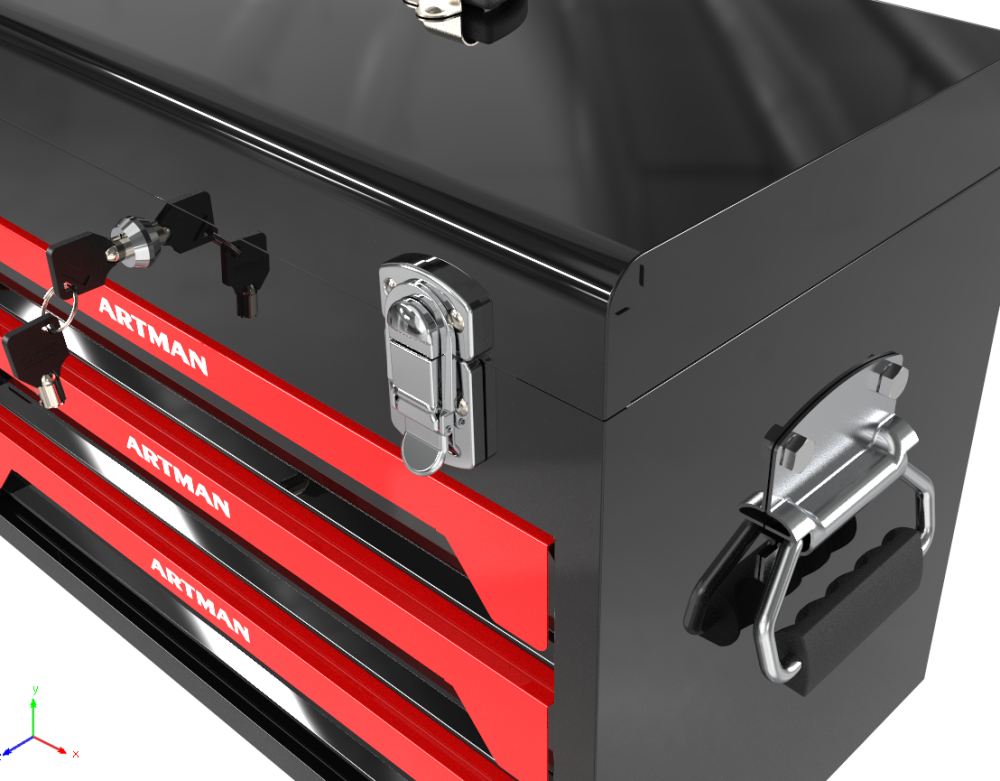 3 Drawers Tool Chest with Tools