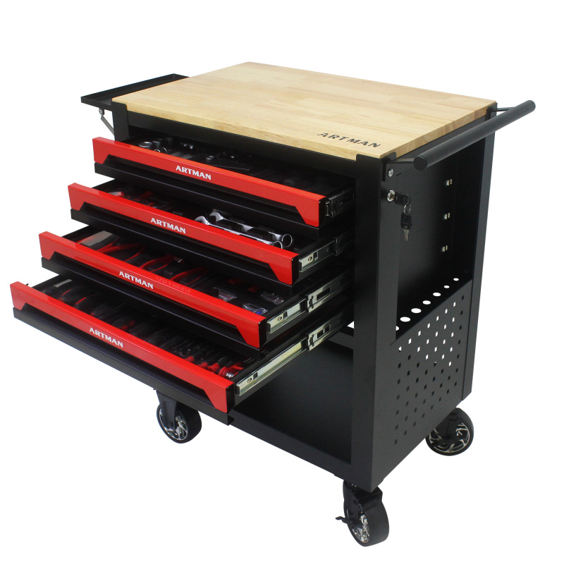 4 Drawers Multi-functional Tool Cart with Tools