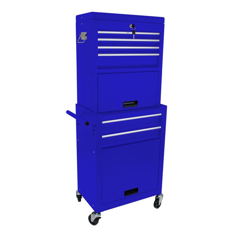 6 Drawers Multi-functional Service Tool Cart - Blue