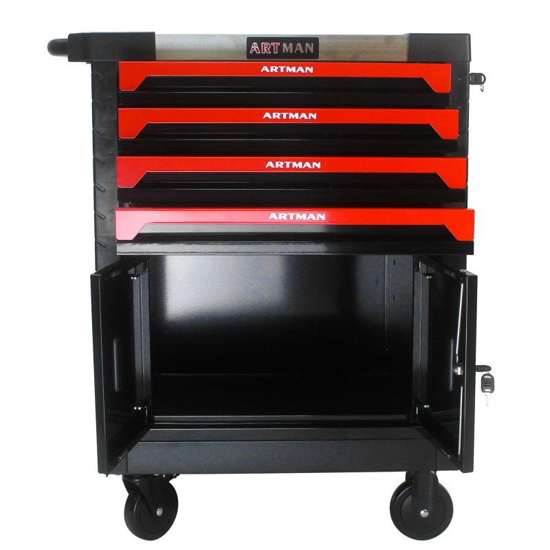 4 Drawers Removable Tool Cart with Lock