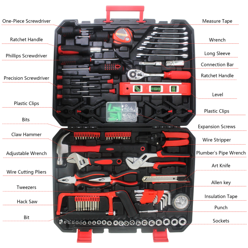 Black Hand Tool Box with 238pcs Tools
