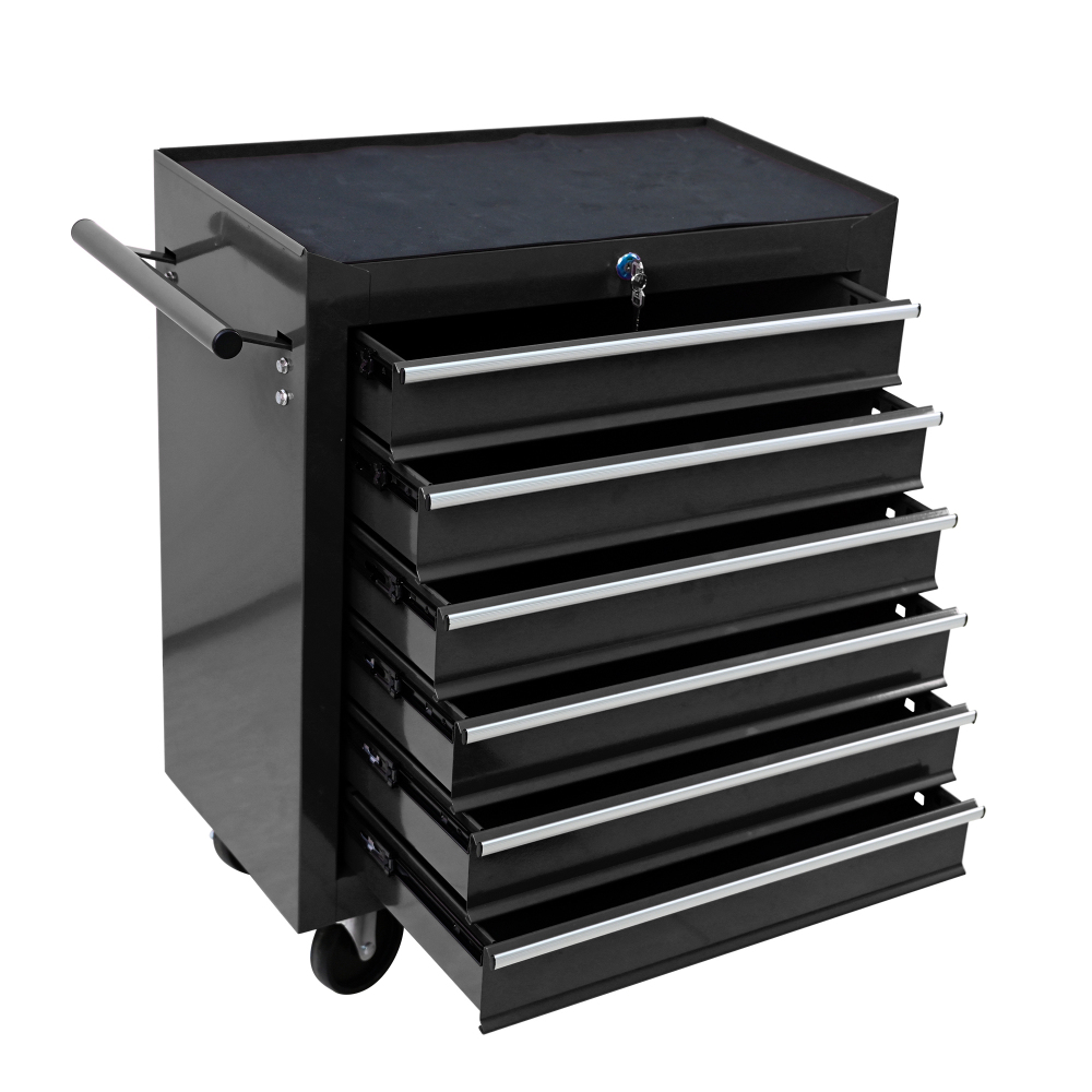 6 Drawers Multi-functional Tool Cart with Wheels and Lock