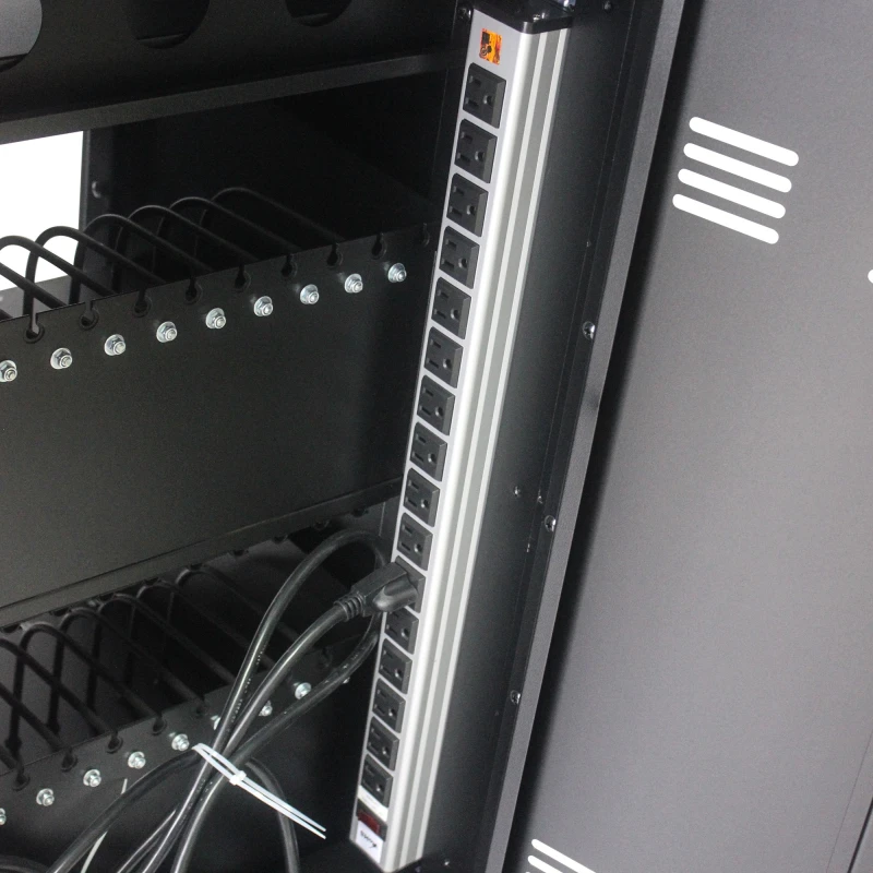 30 Devices Mobile Storage Charging Cart for Laptops with Combination Lock - Black