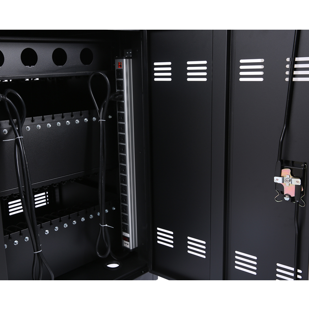 35 Devices Mobile Storage Charging Cart for Laptops with Lock - Black