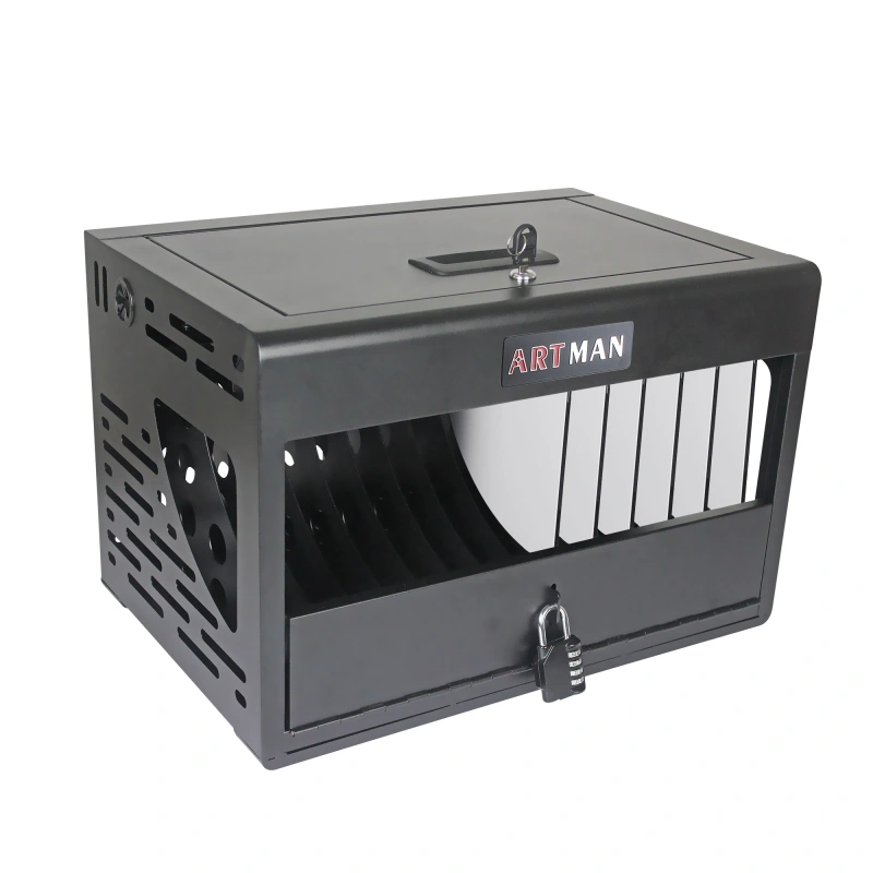 16 Devices Charging Storage Box with Lock - Black