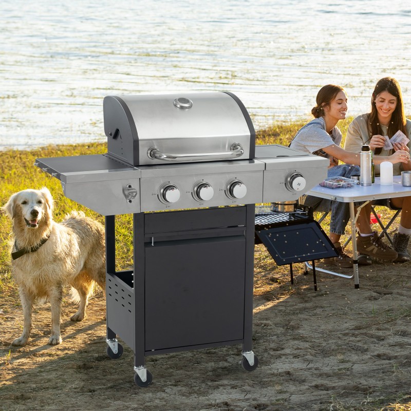 Xspracer 18-in W 3-Burner Stainless Steel Propane Gas Grill