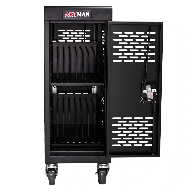 16 Devices Mobile Storage Charging Cart for Laptops with Lock